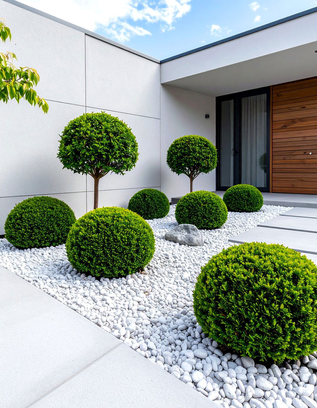 Modern Minimalist Boxwood Design - 25 Front Yard Boxwood Designs
