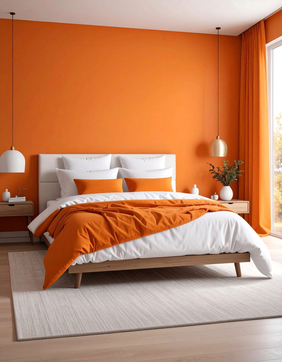 Modern Minimalist Burnt Orange Bedroom Design - 25 Burnt Orange Bedroom Ideas