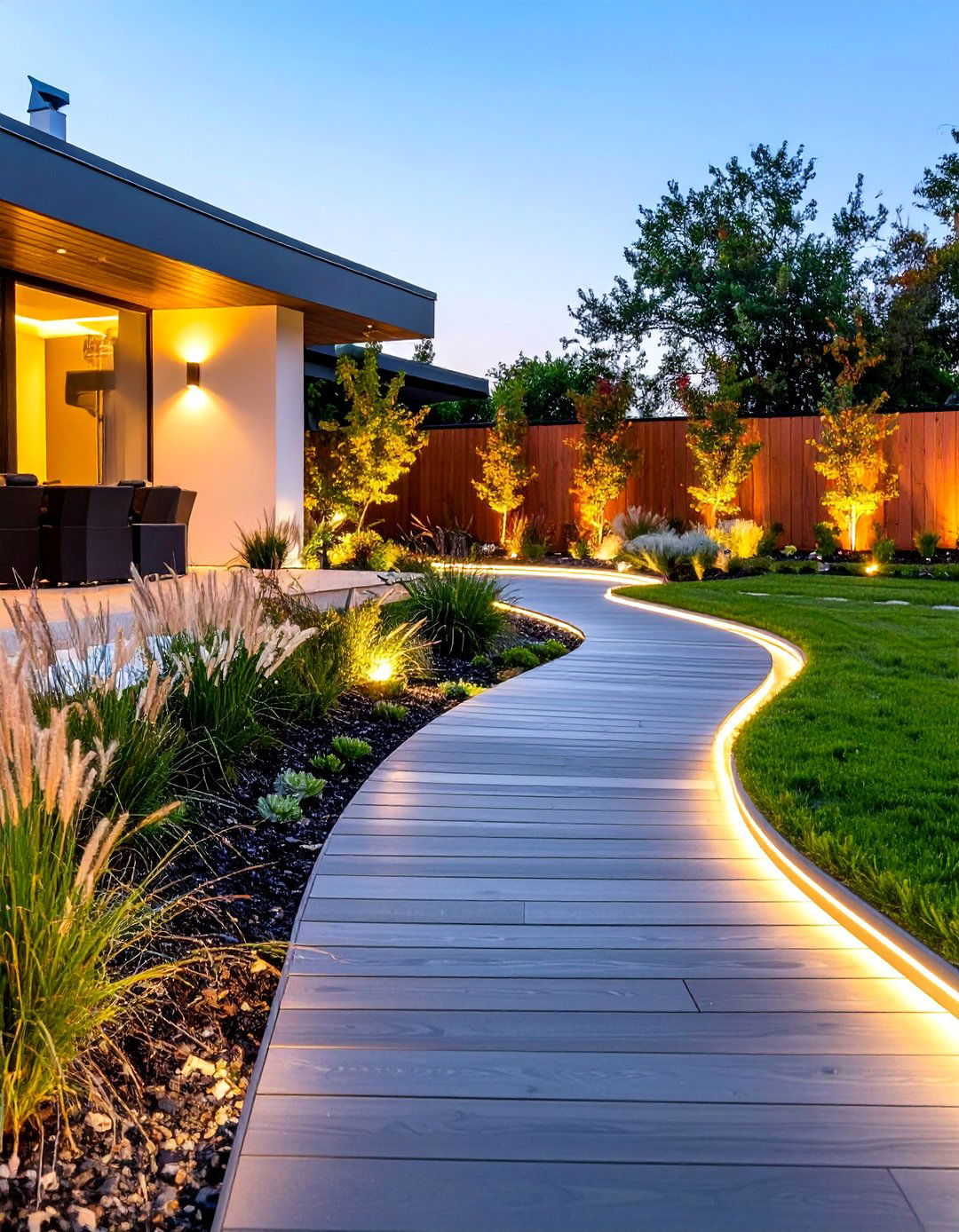 Modern Minimalist Composite Walkway - 25 Composite Walkway Ideas
