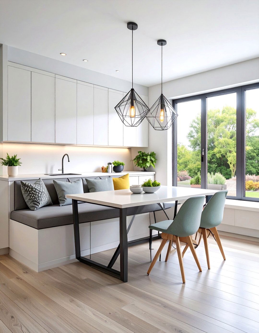 Modern Minimalist Corner Nook - 25 Breakfast Nook Ideas