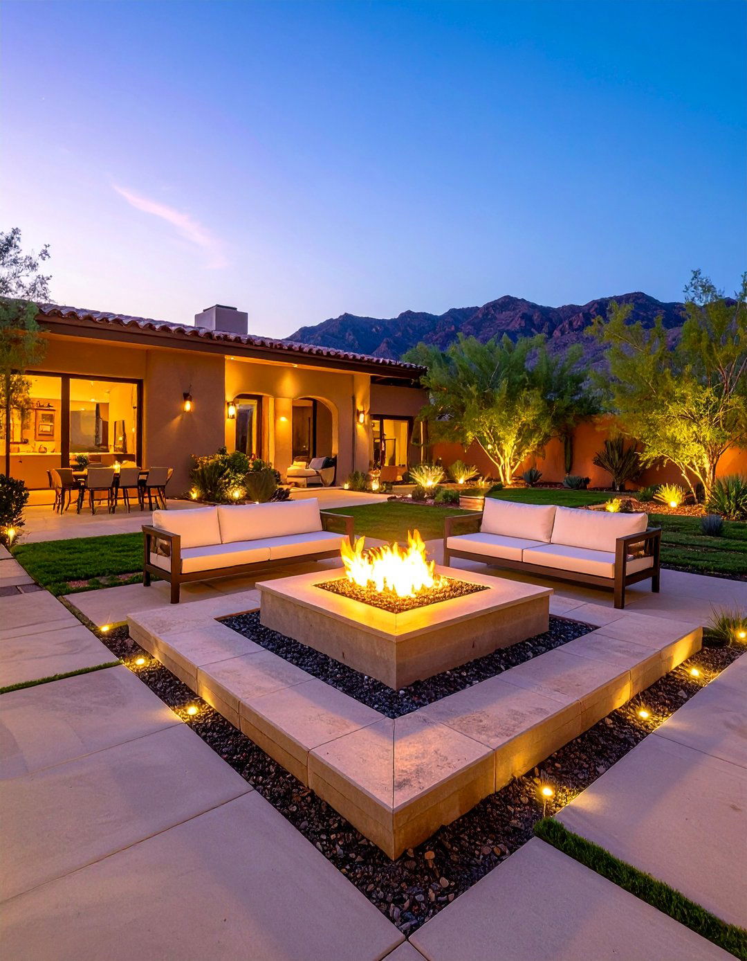 Modern Minimalist Courtyard with Fire Feature - 25 Arizona Backyard Ideas