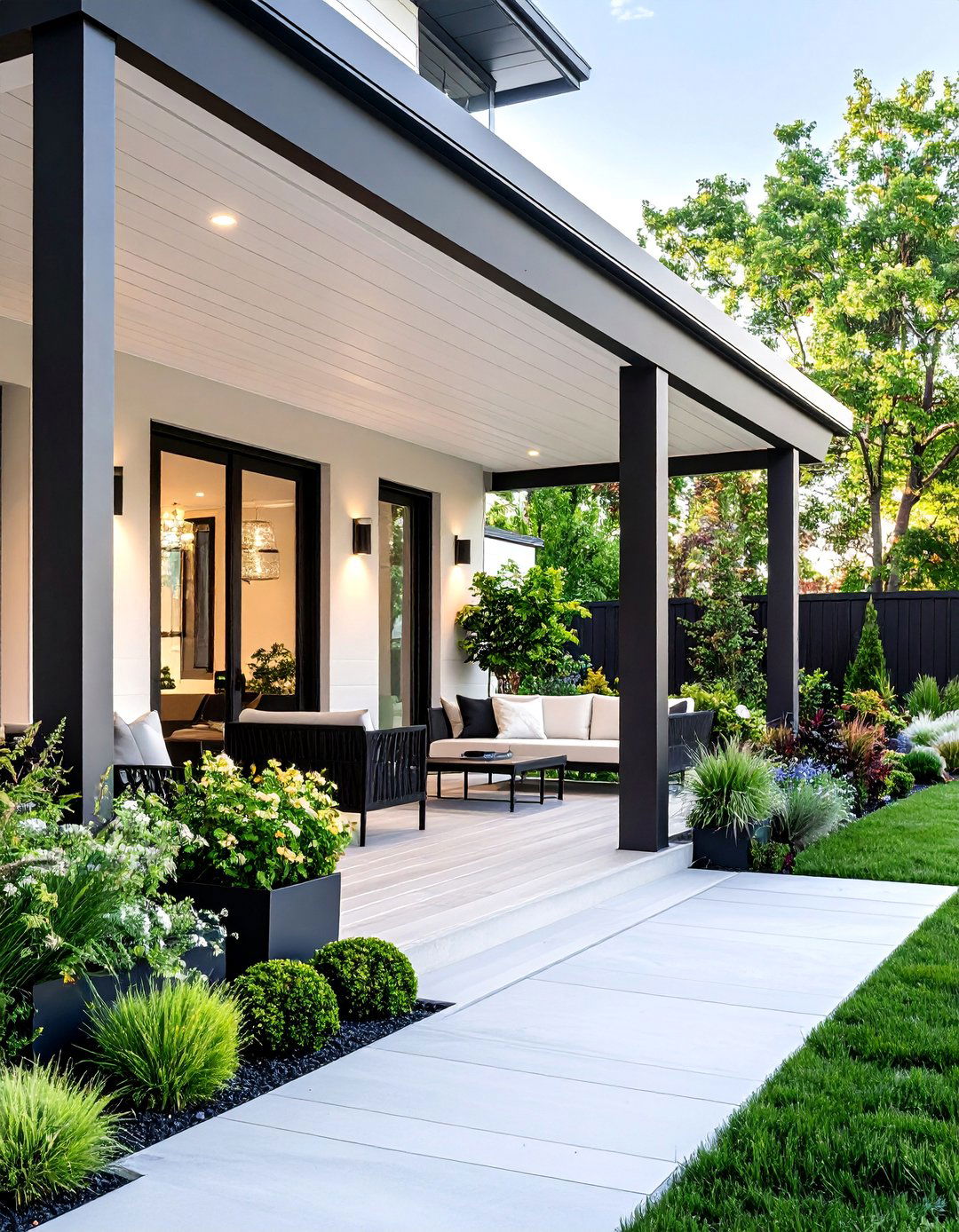 Modern Minimalist Covered Porch with Clean Lines - 25 Covered Porch Ideas