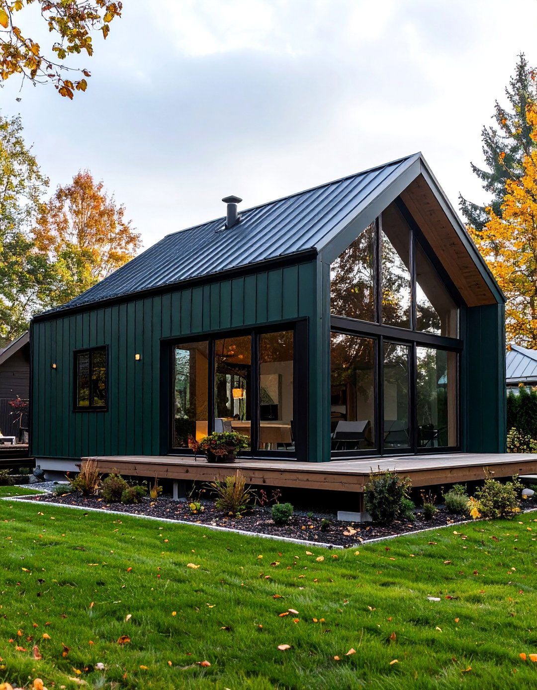 Modern Minimalist Dark Green Cube - 25 Dark Green Exterior Ideas