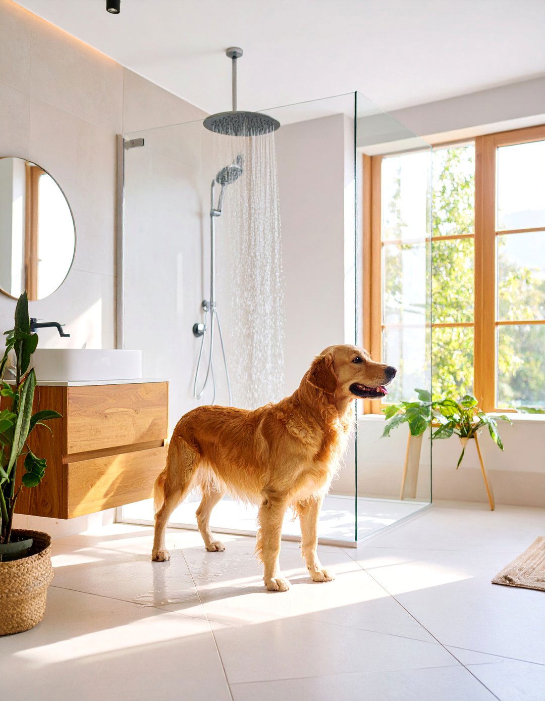 Modern Minimalist Dog Shower Design - 25 Dog Wash Station Ideas