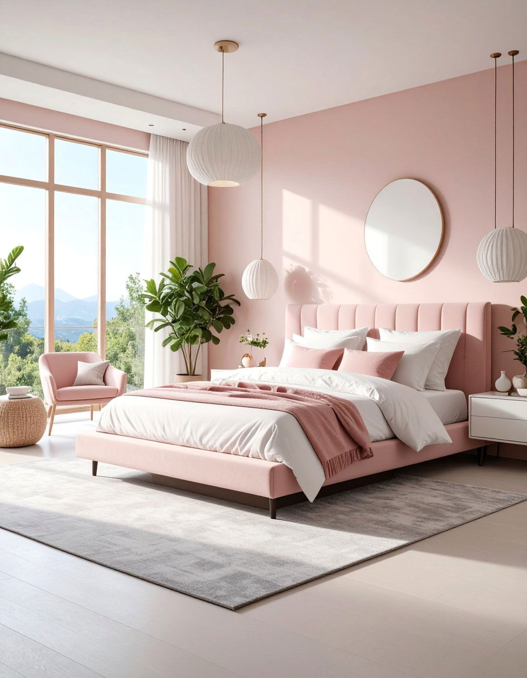 Modern Minimalist Dusty Rose Bedroom with Clean Lines - 25 Dusty Rose Bedroom Ideas