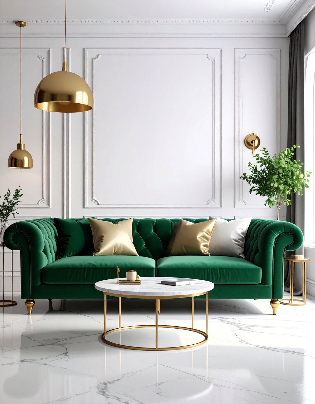 Modern Minimalist Emerald Sanctuary - 25 Emerald Green Sofa Living Room Ideas