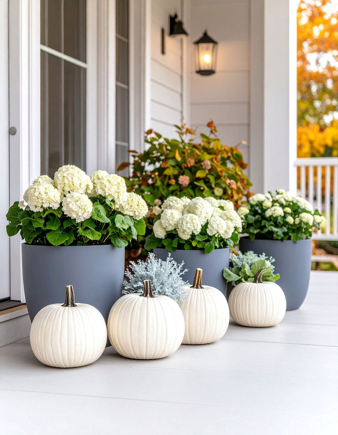 Modern Minimalist Fall Containers - 25 fall outdoor decorating ideas