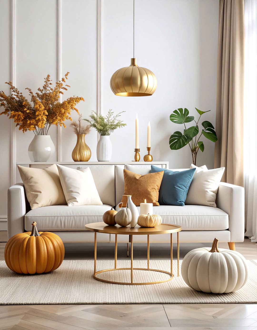 Modern Minimalist Fall Living Space - 25 Fall Decor Ideas