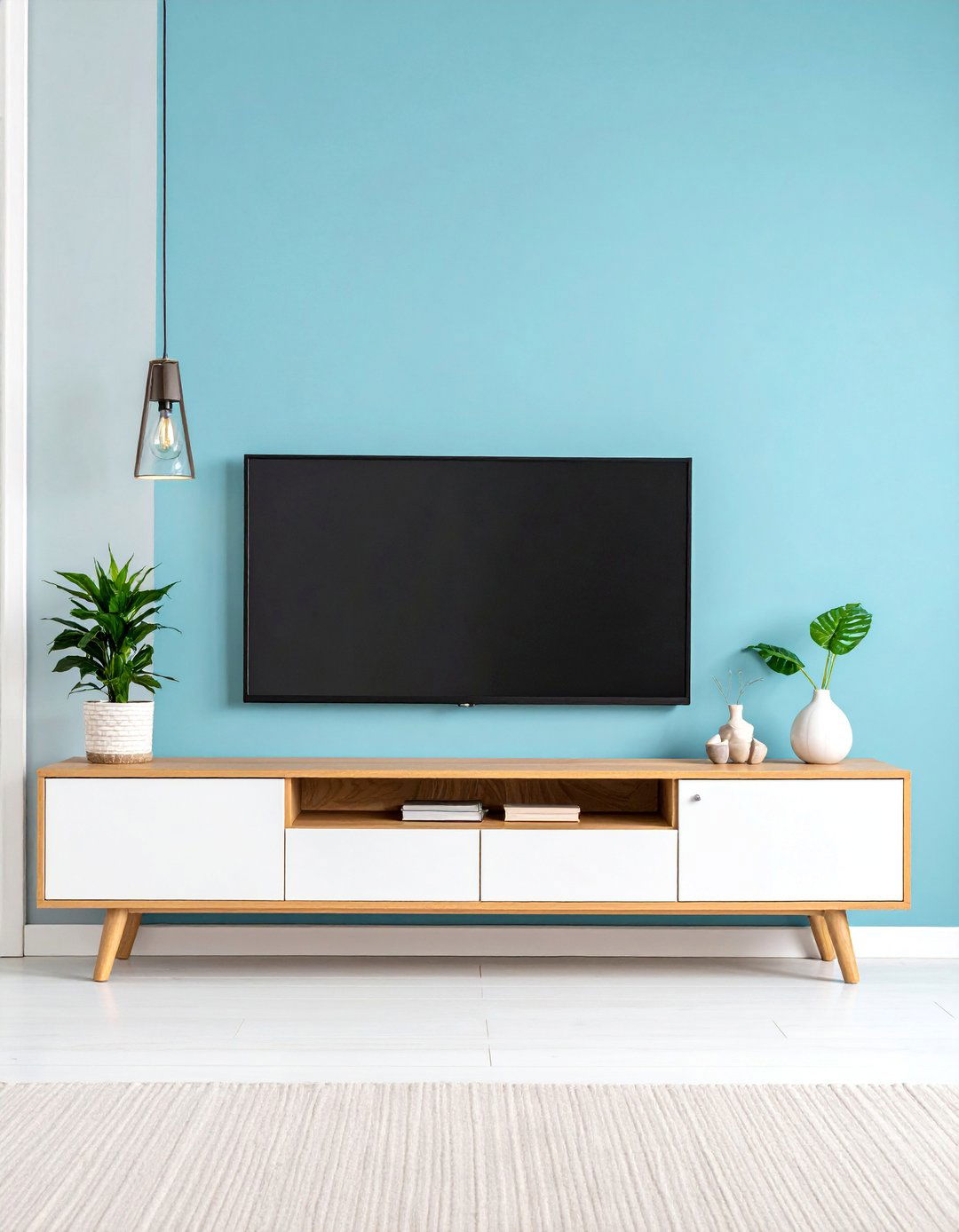 Modern Minimalist Floating TV Console - 25 Tv Wall Ideas