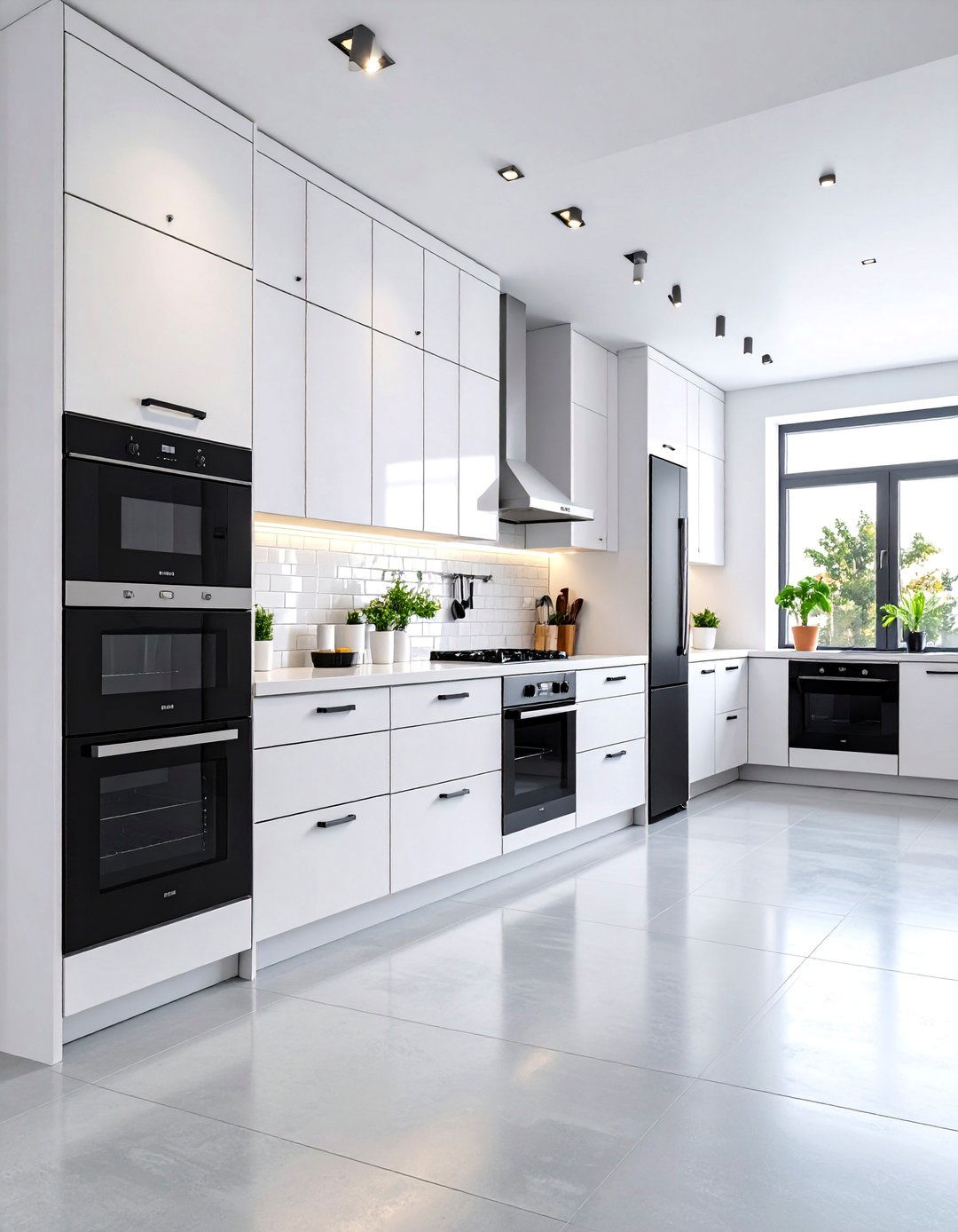 Modern Minimalist Galley Kitchen with Black Appliances - 25 Small Kitchen with Black Appliances Ideas
