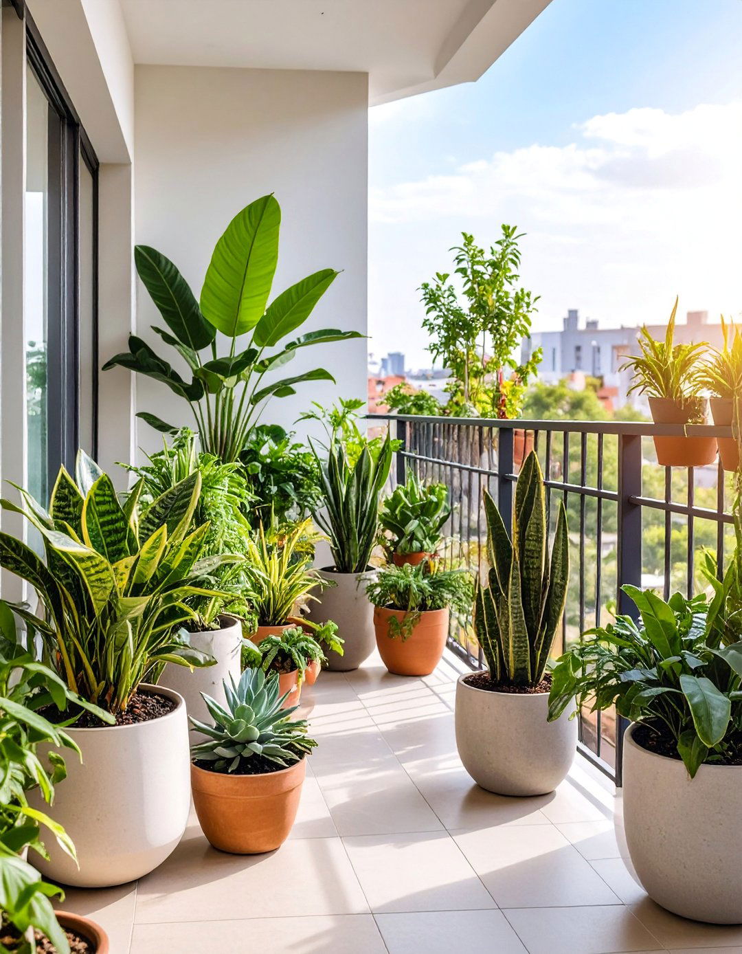 Modern Minimalist Garden with Architectural Plants - 25 Balcony Garden Ideas