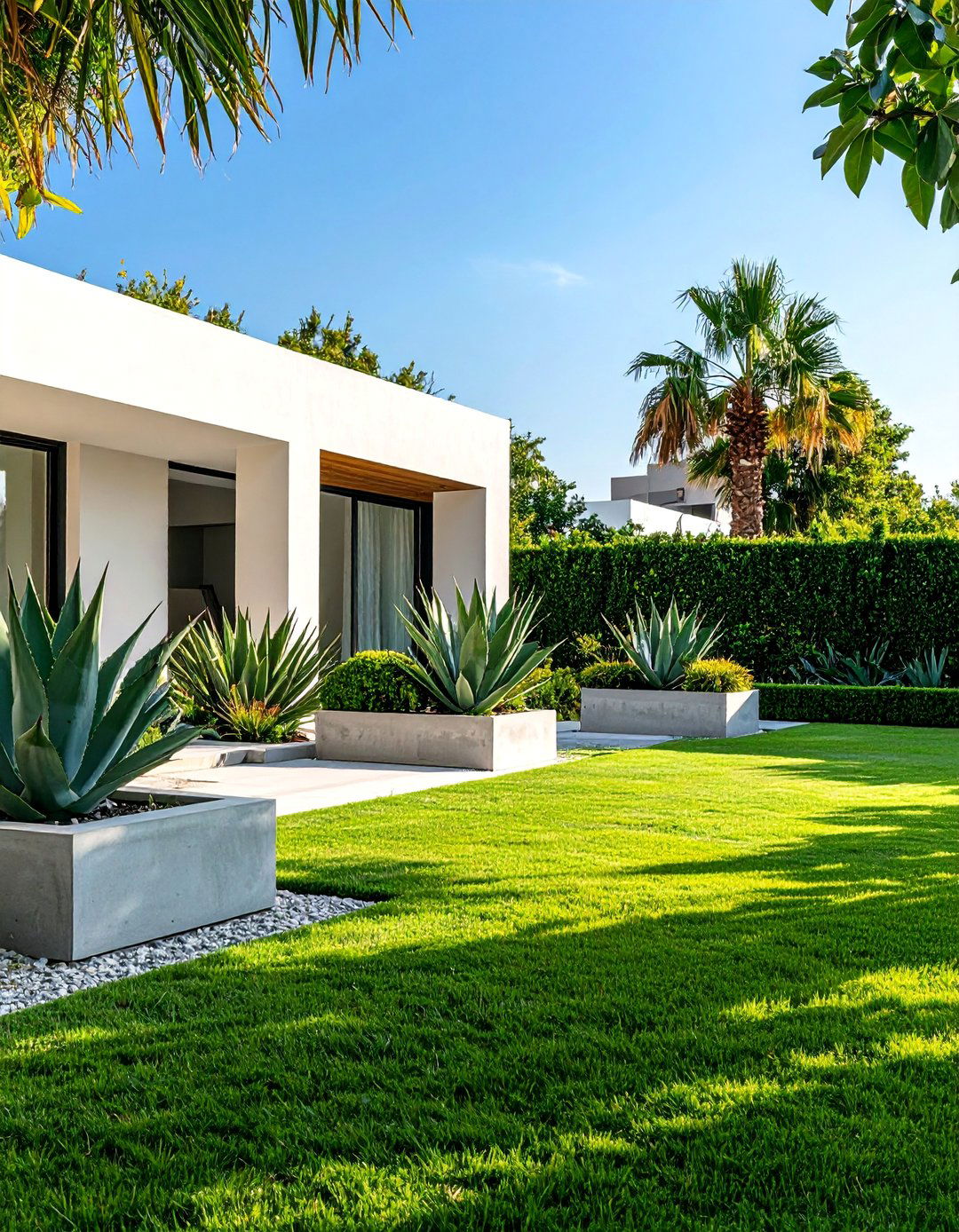 Modern Minimalist Garden with Geometric Plantings - 25 South Florida Landscaping Ideas