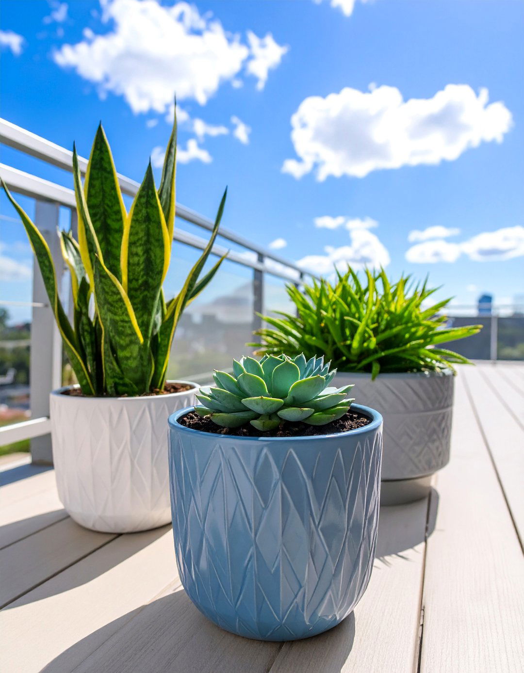 Modern Minimalist Geometric Planters - 25 Deck Decorating Ideas With Plants