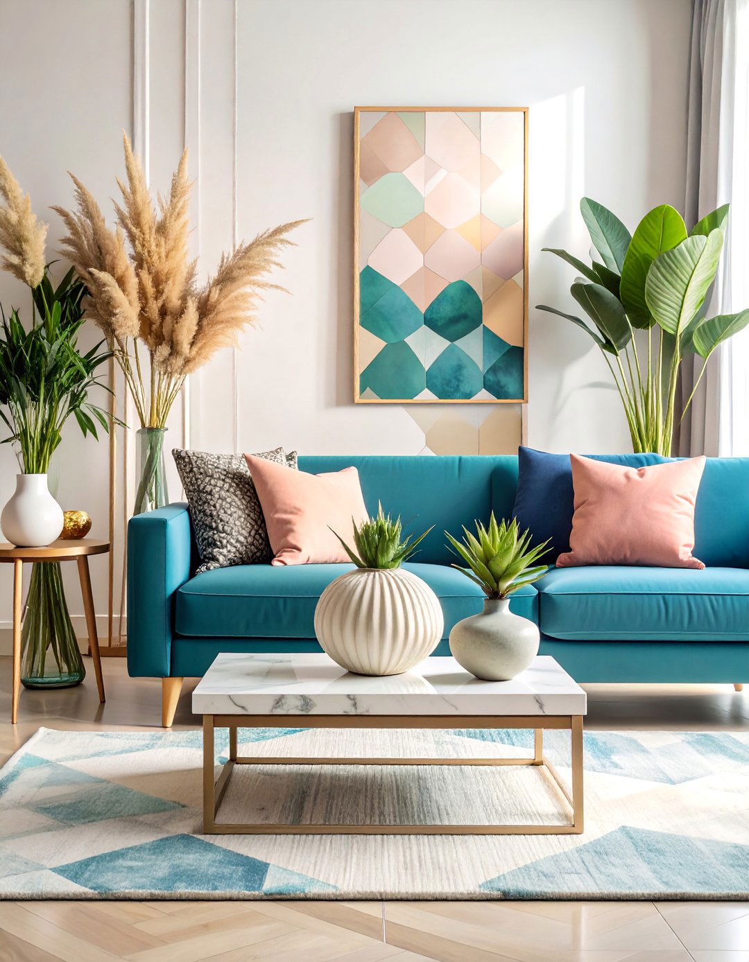 Modern Minimalist Geometric Tray Display - 25 Tray Decor Ideas