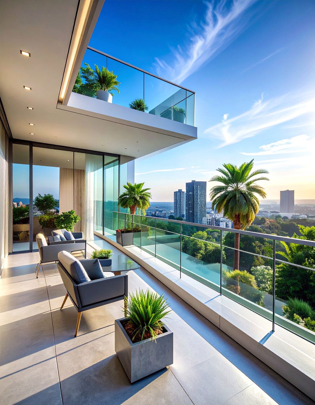 Modern Minimalist Glass Haven - 25 Penthouse Balcony Ideas