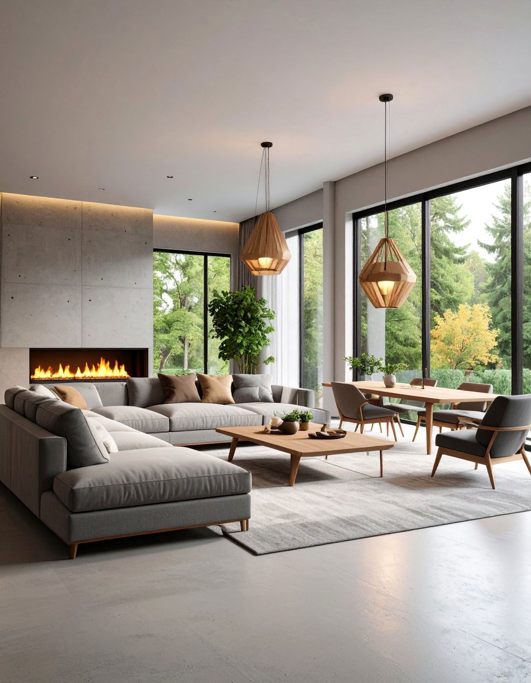 Modern Minimalist Great Room with Monochromatic Palette - 25 Great Room Ideas