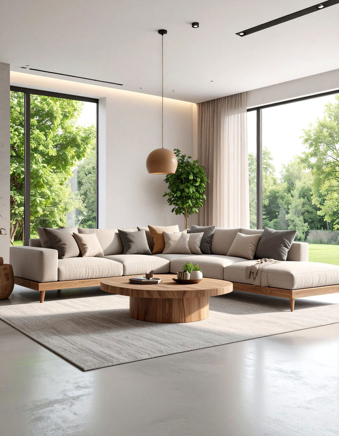 Modern Minimalist Greige Sanctuary - 25 Greige Living Room Ideas