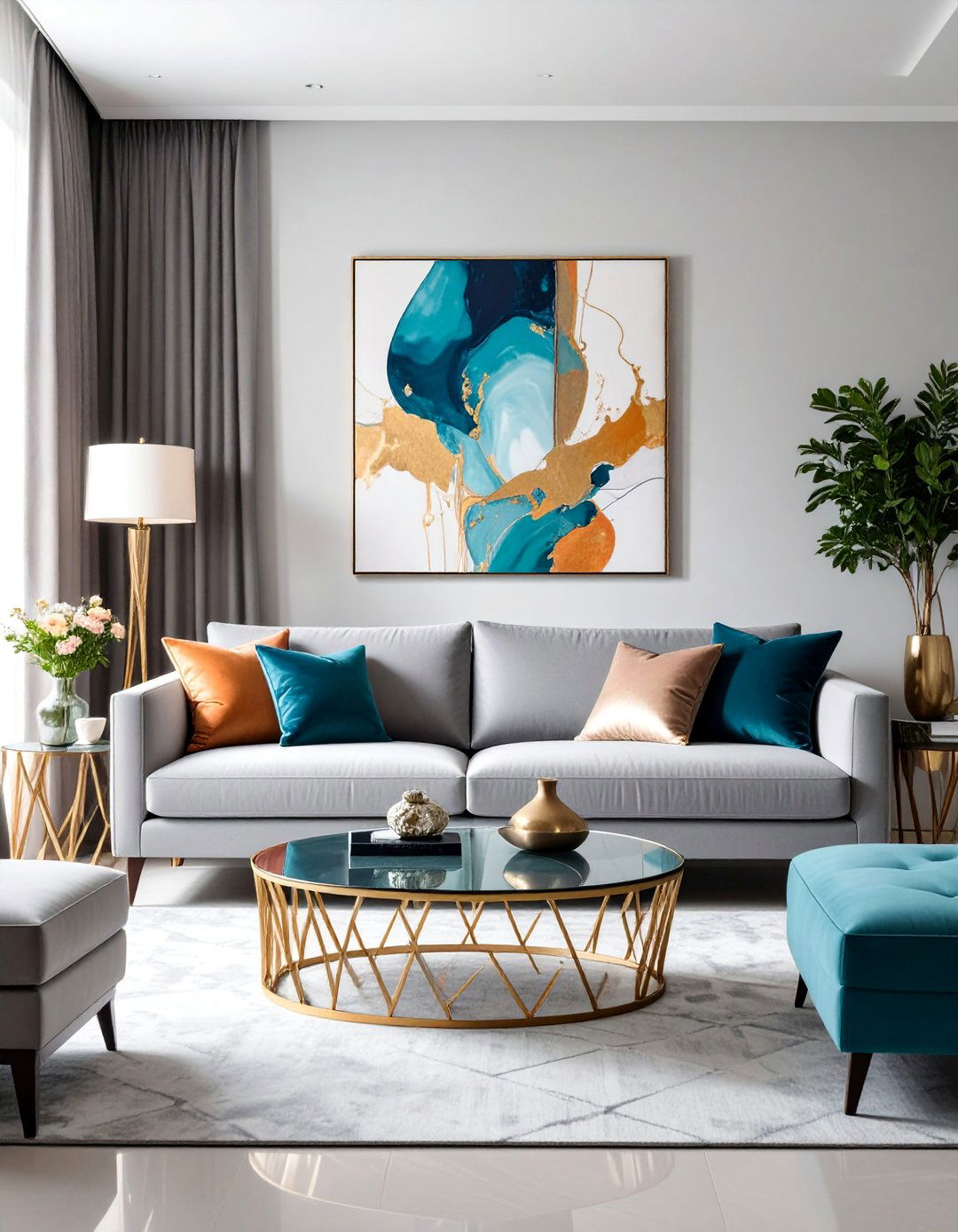 Modern Minimalist Grey Couch Space with Monochromatic Palette - 25 Grey Couch Living Room Ideas