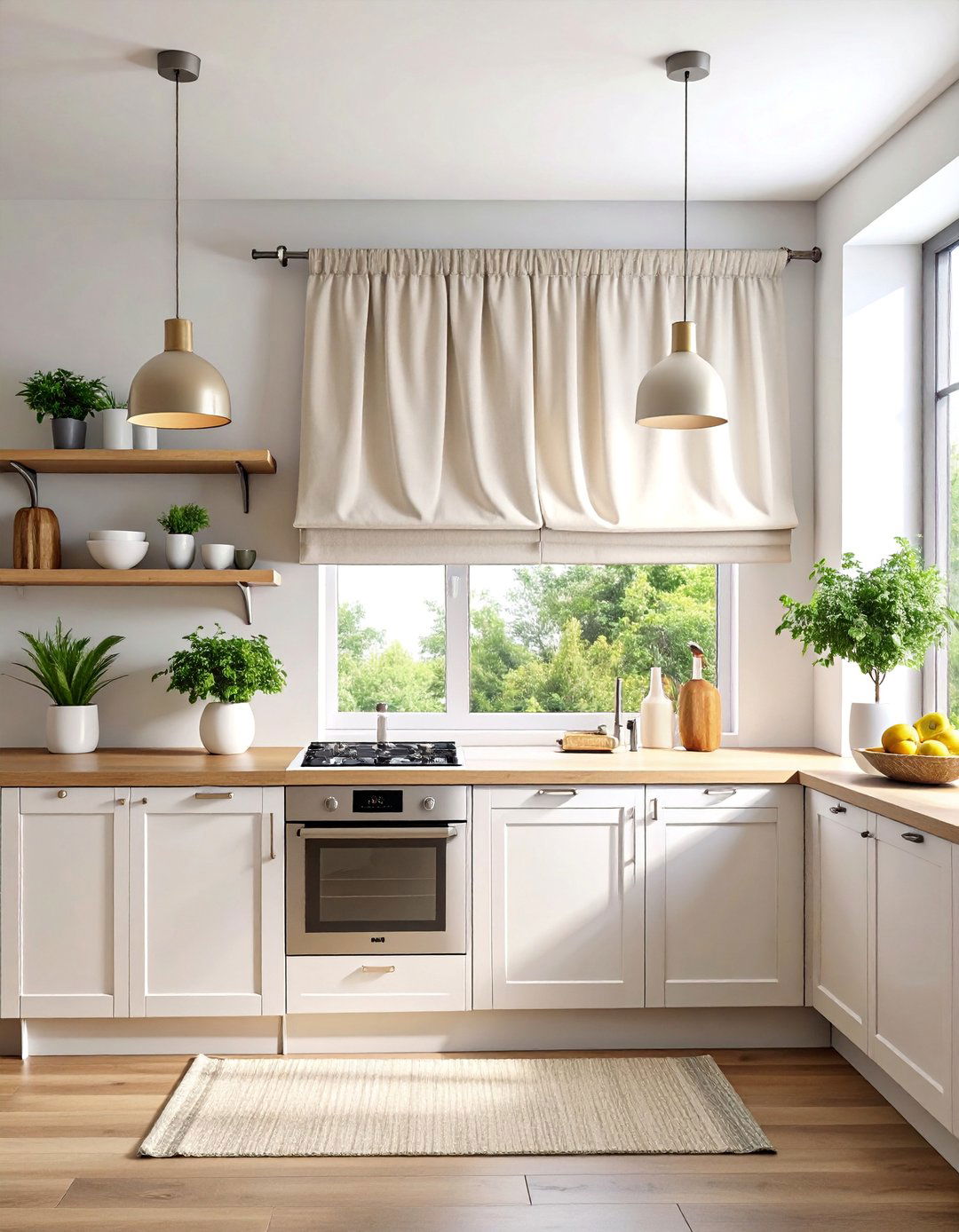 Modern Minimalist Kitchen Valance with Clean Lines - 25 Kitchen Valance Ideas