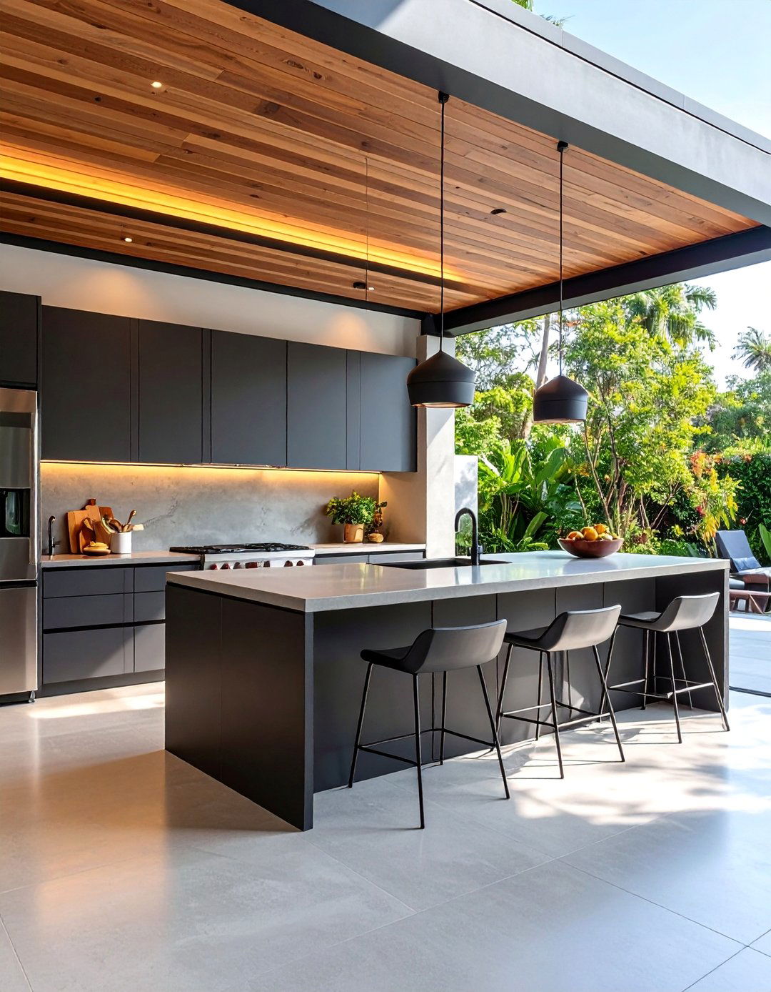 Modern Minimalist Lanai Kitchen with Stainless Steel - 25 Lanai Kitchen Ideas