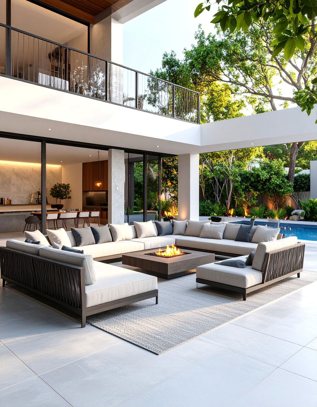 Modern Minimalist Lanai with Clean Lines - 25 Lanai Porch Ideas