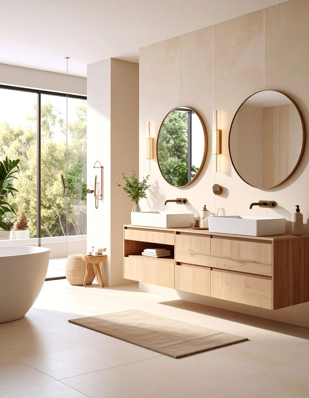Modern Minimalist Limestone Bathroom - 25 Stone Bathroom Ideas