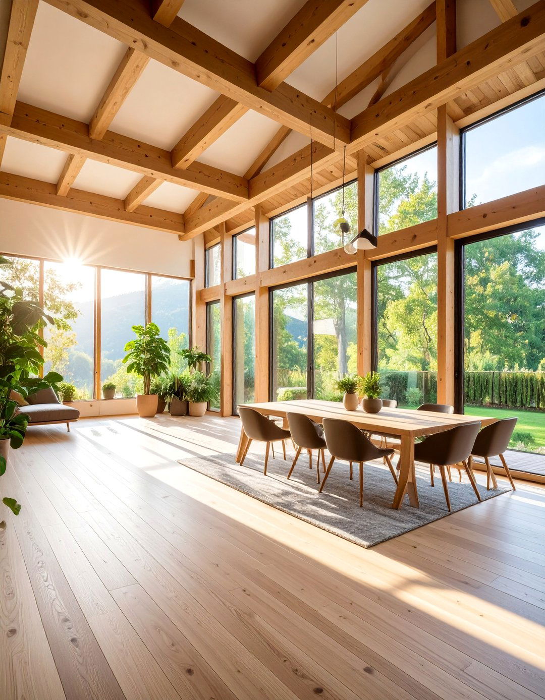 Modern Minimalist Linear Beams - 25 Decorative Ceiling Beam Ideas