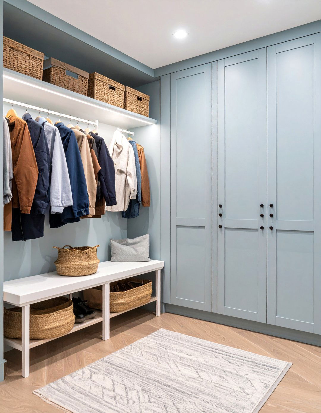 Modern Minimalist Mudroom with Floating Elements - 25 Mud Room Ideas