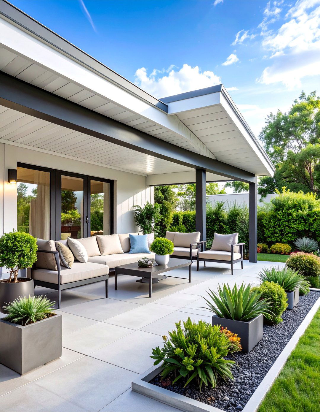 Modern Minimalist Open Gable Porch - 25 Open Gable Porch Ideas
