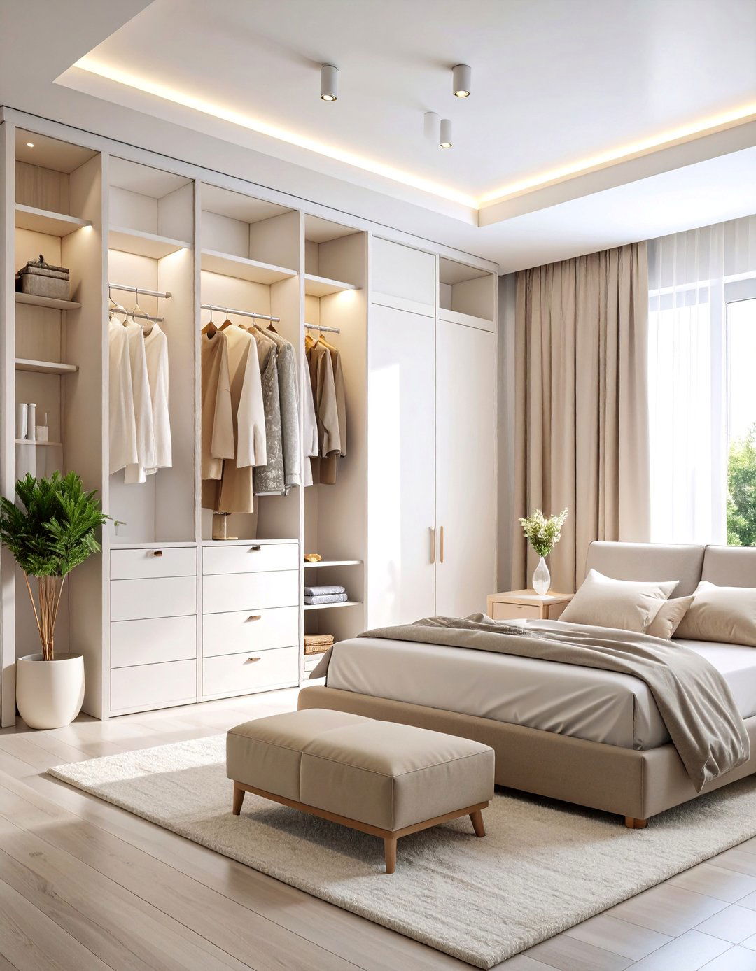Modern Minimalist Sheer Closet Panels - 25 closet curtain ideas