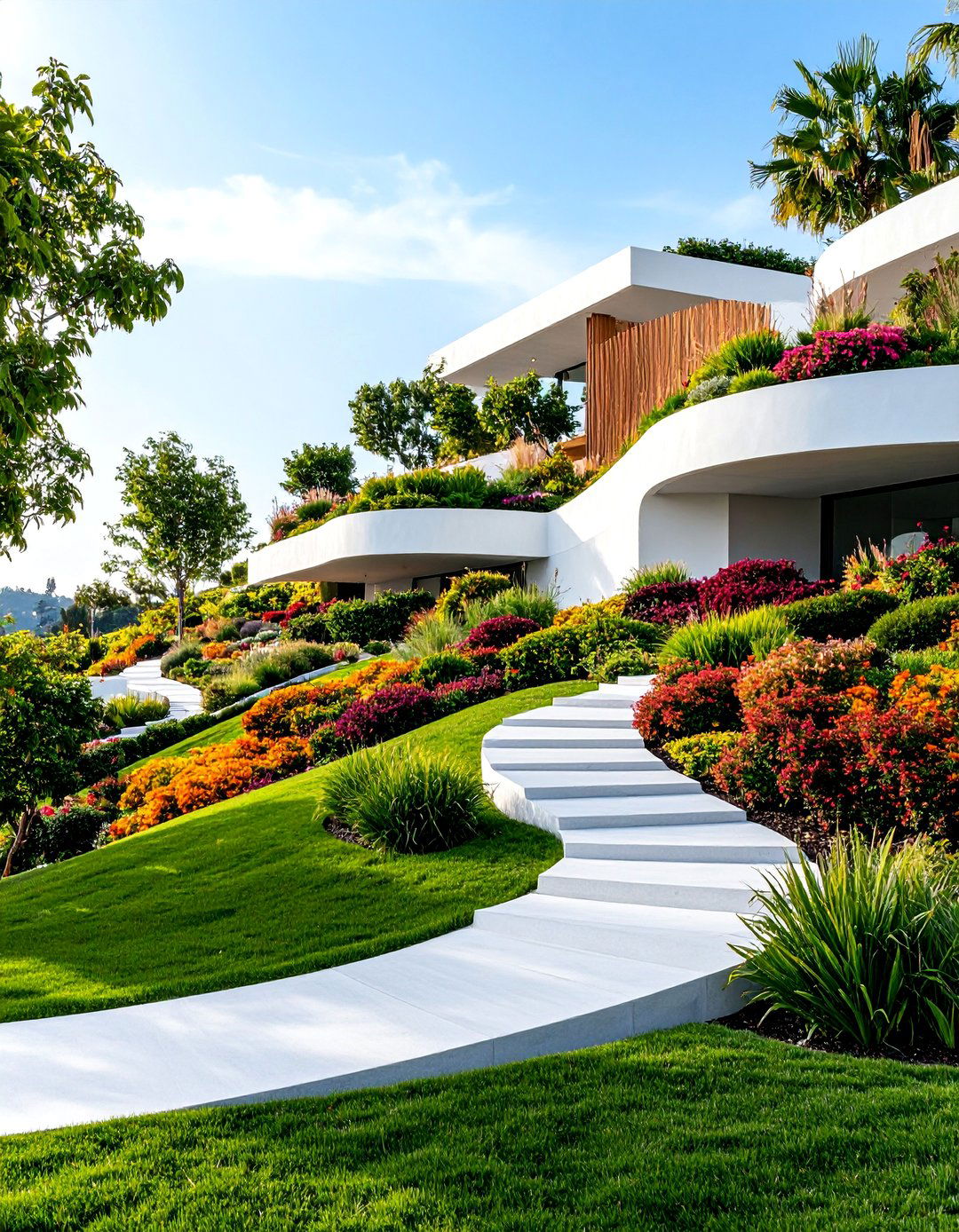 Modern Minimalist Slope Landscaping - 25 Sloped Garden Ideas