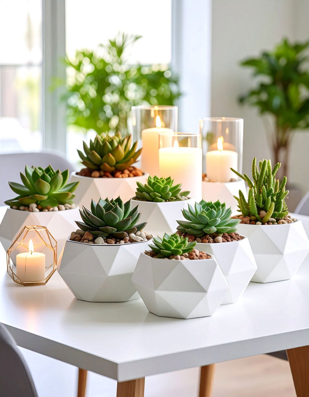Modern Minimalist Succulent Garden - 25 Thanksgiving Centerpiece Ideas