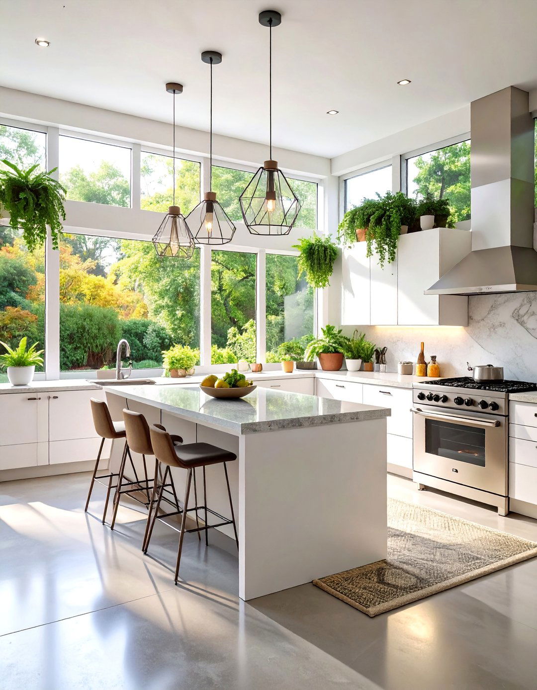Modern Minimalist Sunroom Kitchen with Sleek Appliances - 25 Sunroom Kitchen Ideas