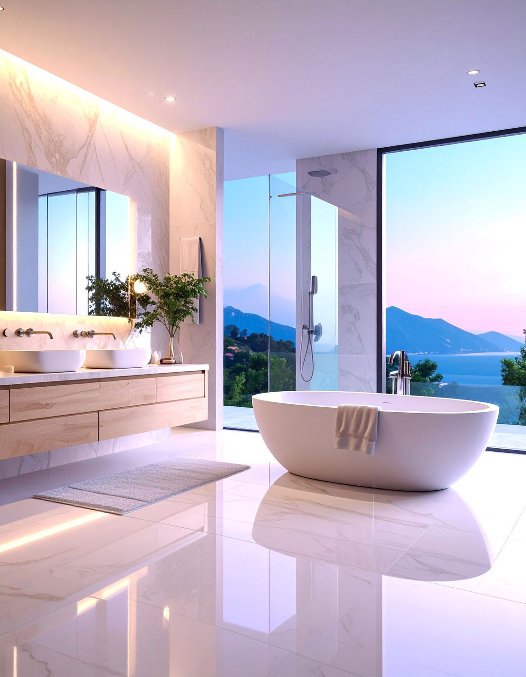 Modern Minimalist Travertine Design with Clean Lines - 25 Travertine Tile Bathroom Ideas