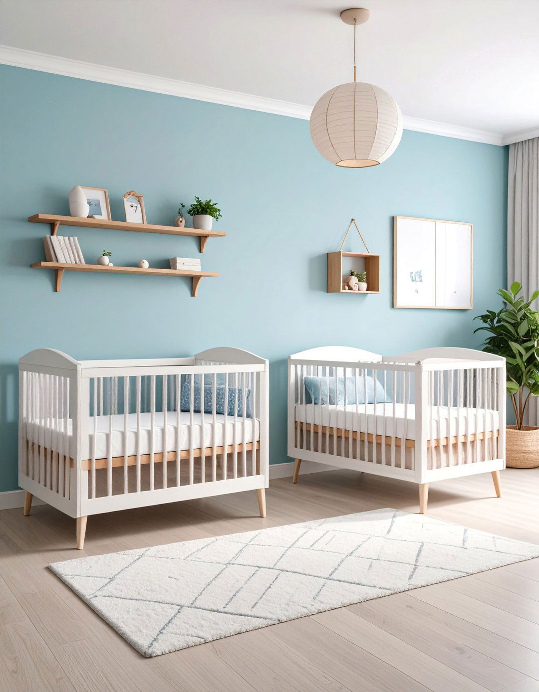 Modern Minimalist Twin Nursery with Clean Lines - 25 Twin Nursery Ideas