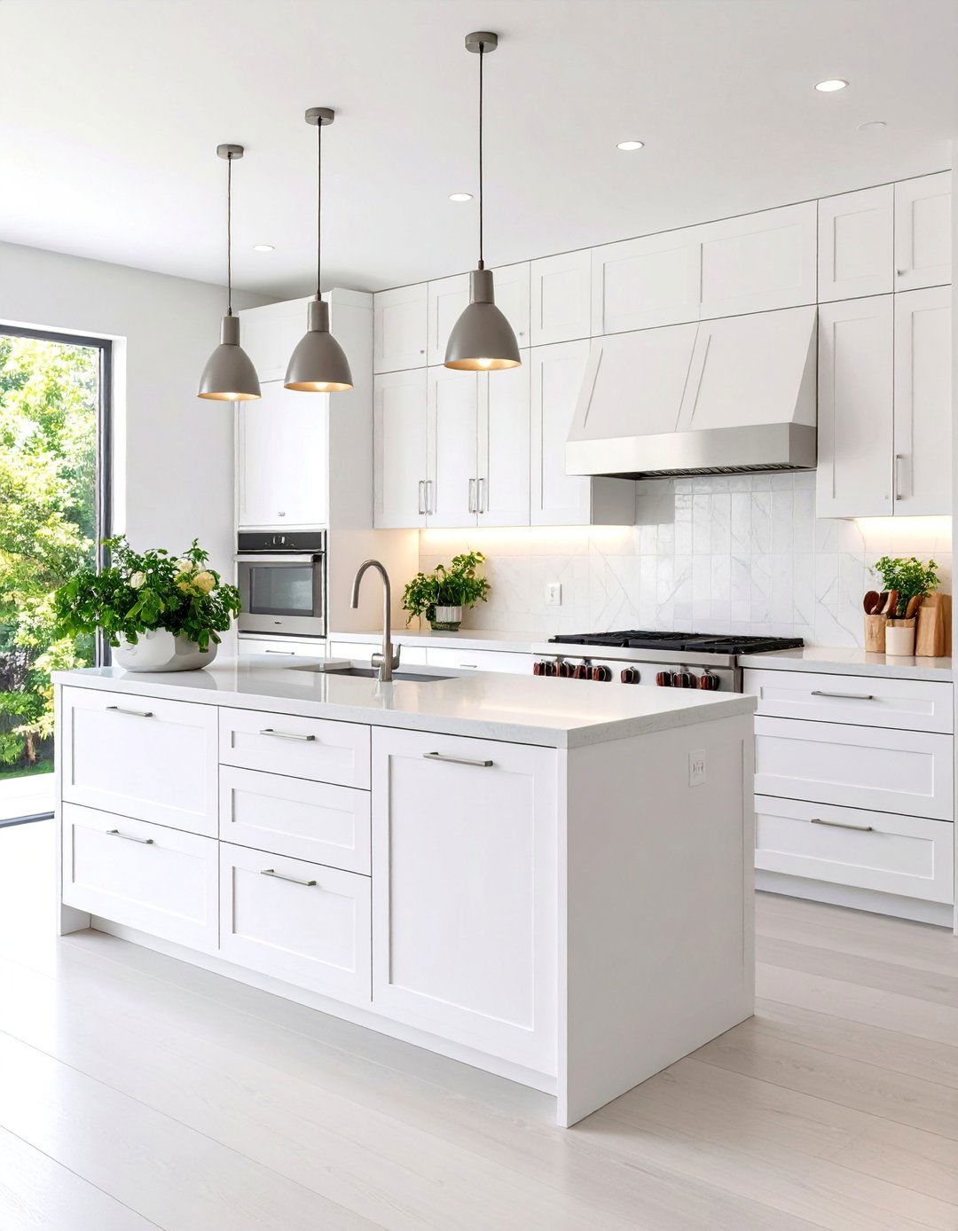 Modern Minimalist U Shaped Kitchen with Handleless Cabinets - 25 U Shaped Kitchen Ideas