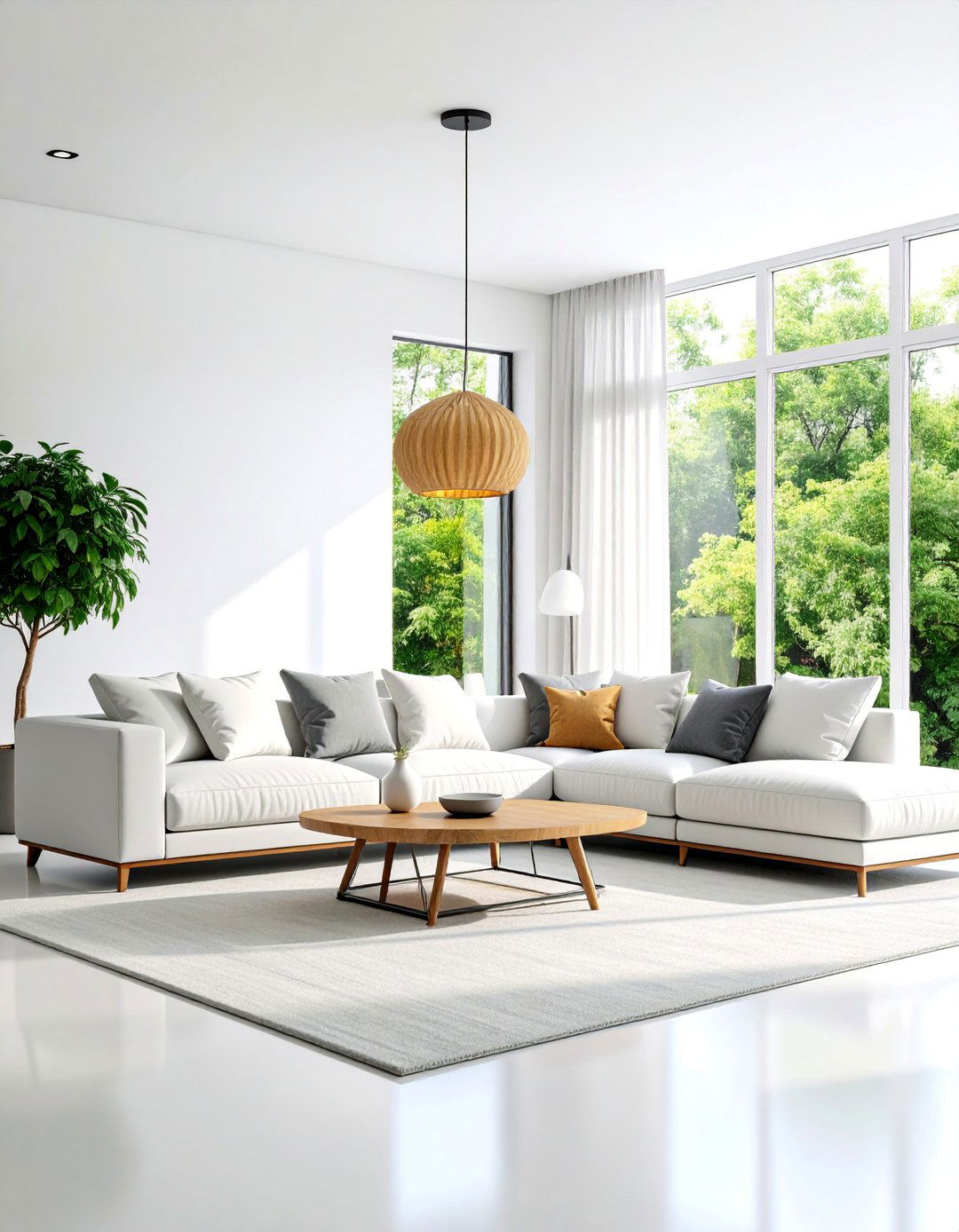 Modern Minimalist White Living Room with Clean Lines - 25 White Living Room Ideas