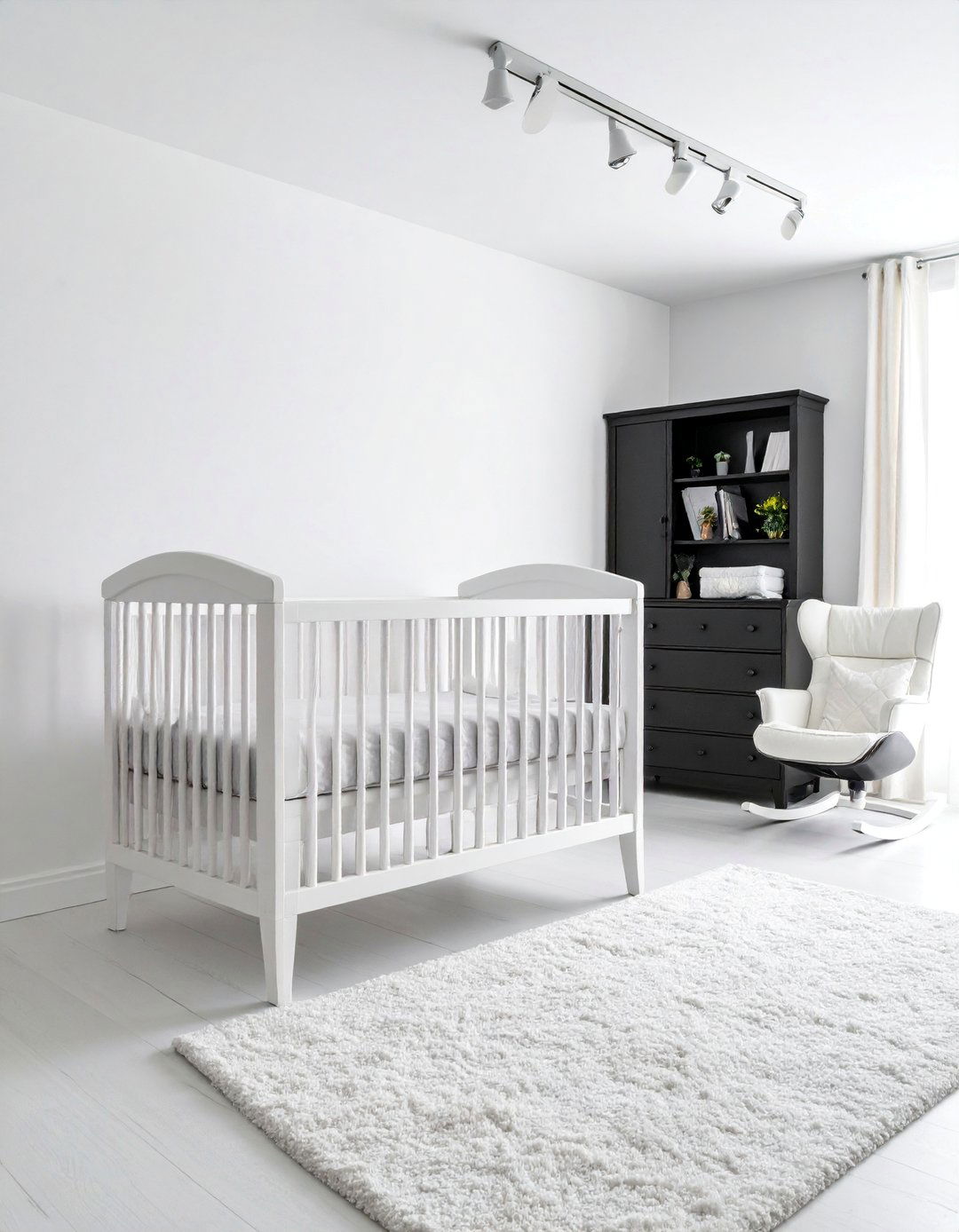 Modern Monochrome Nursery with Clean Lines - 25 Black and White Nursery Ideas