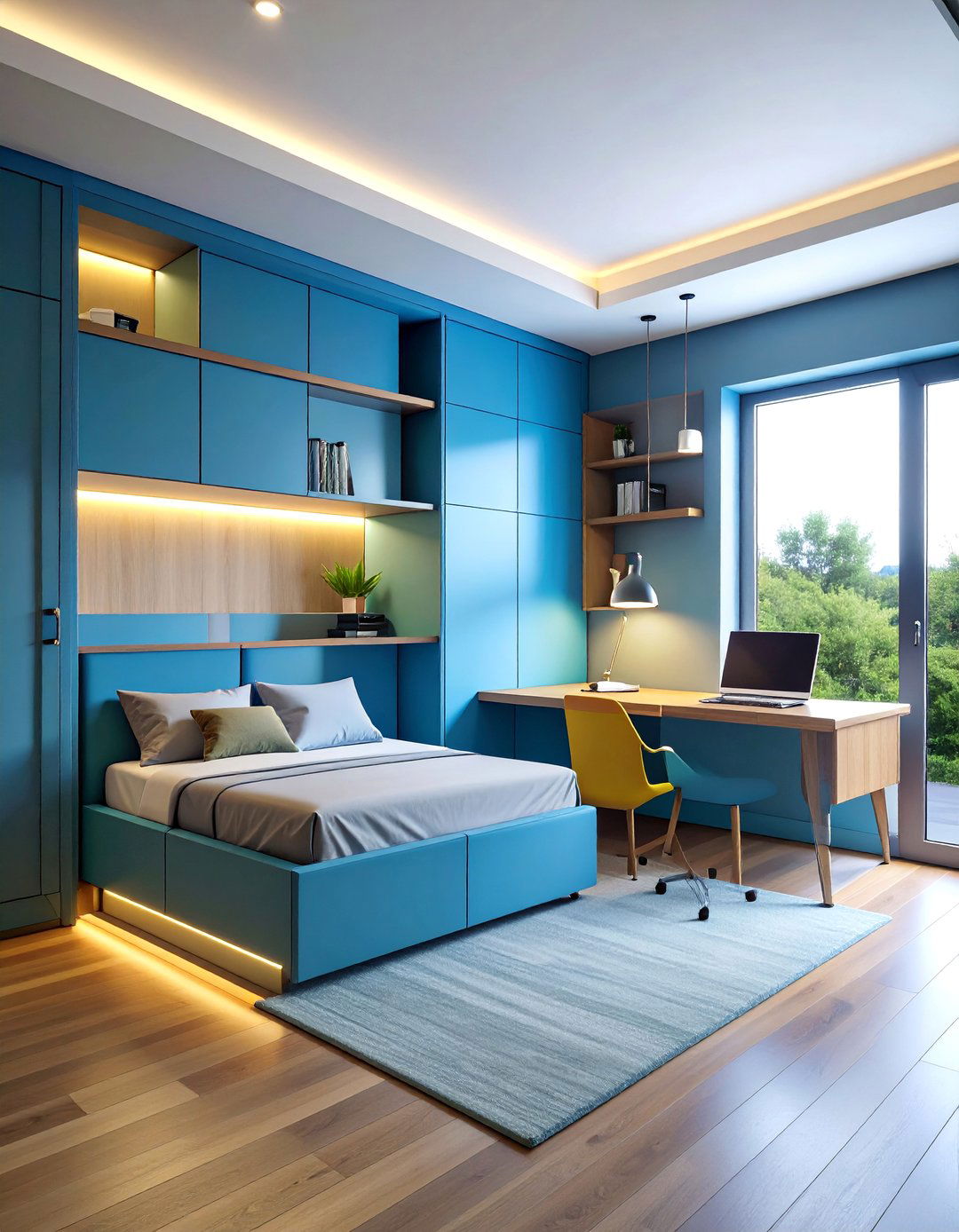 Modern Murphy Bed Nook with Hidden Storage - 25 Bed Nook Ideas