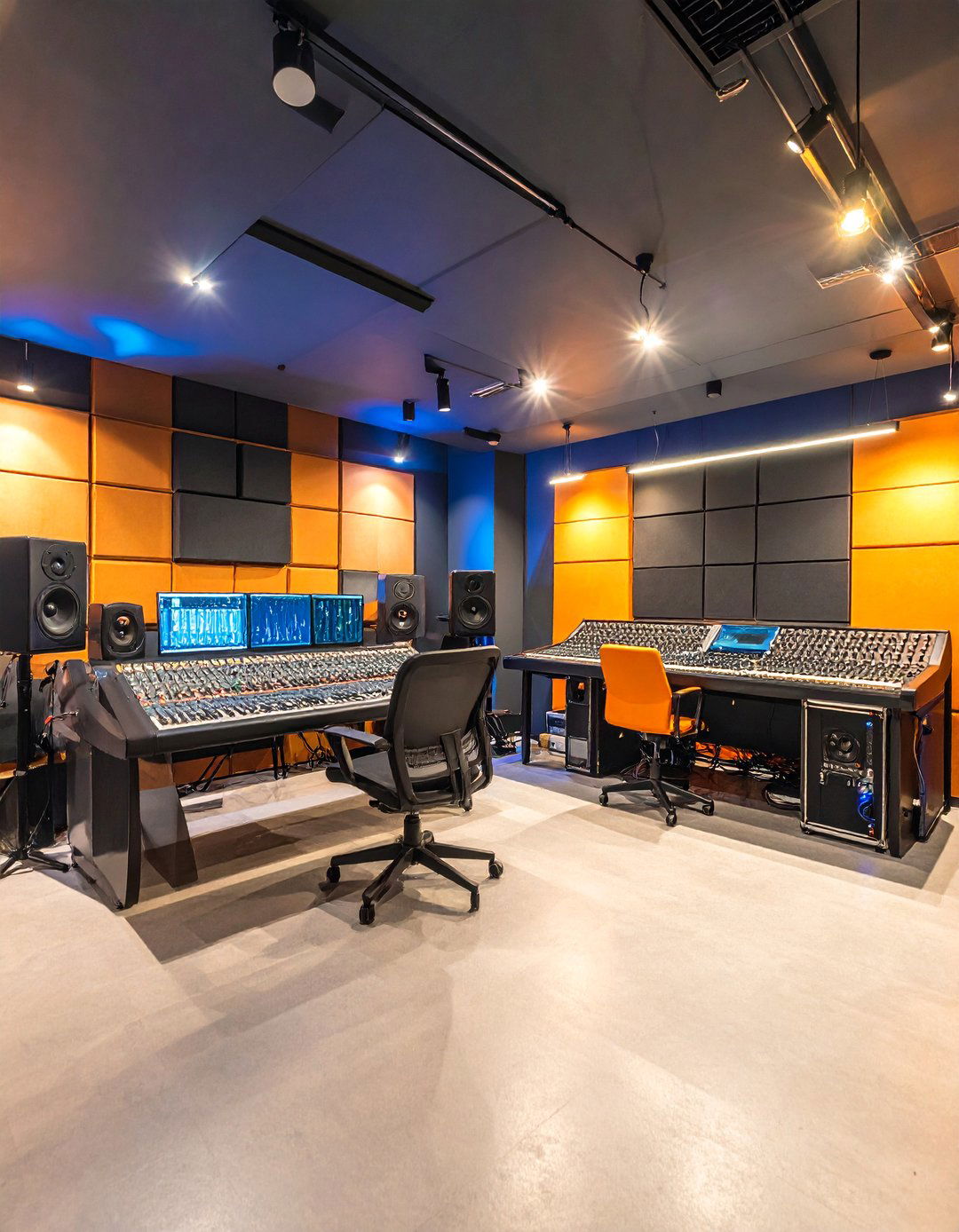 Modern Music Studio with Acoustic Treatment - 25 Basement Ideas