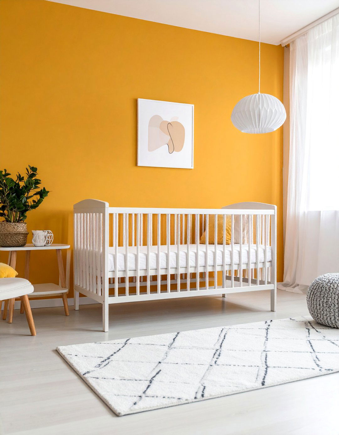 Modern Mustard and White Nursery - 25 Yellow Nursery Ideas