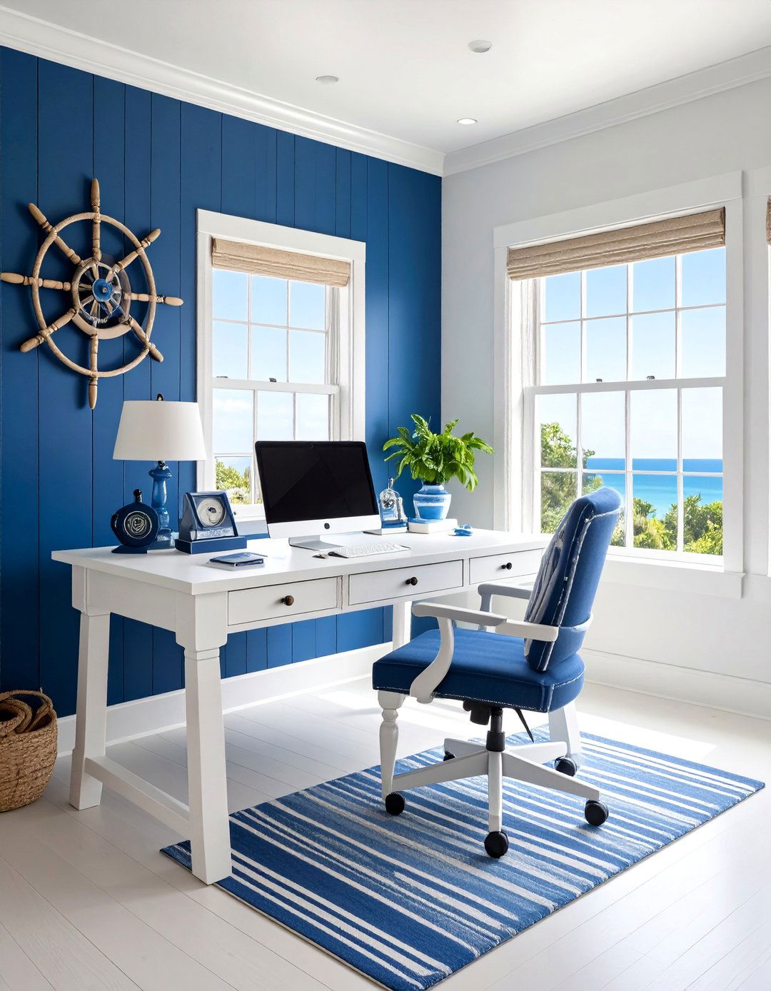 Modern Nautical Home Office with Maritime Elements - 25 Home Office Ideas for Him