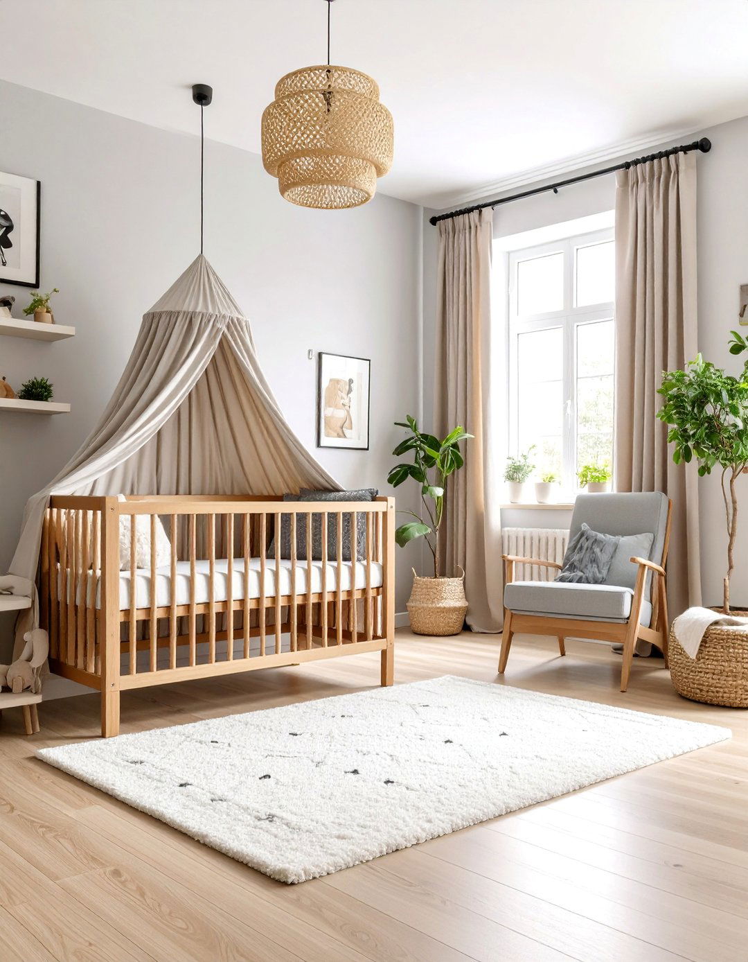 Modern Nursery with Black Accent Trim - 25 Black Trim Interiors