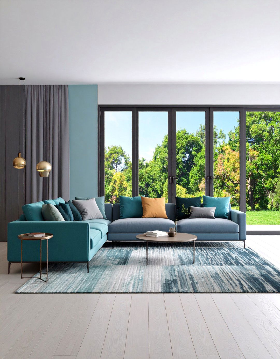 Modern Ombre Gradient Panels - 25 Sliding Door Curtain Ideas