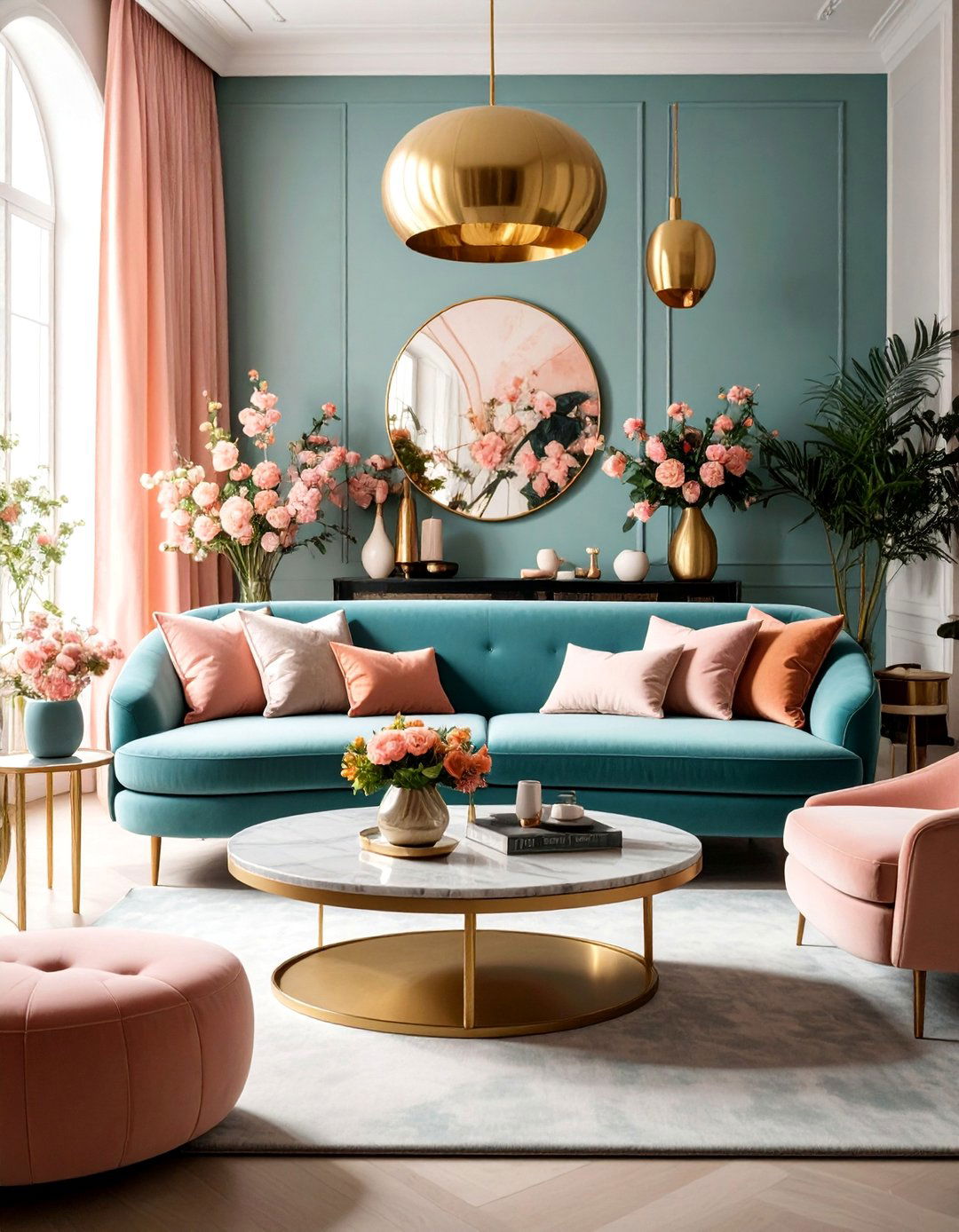 Modern Parisian Living Room with Curved Furniture - 25 Parisian-style Living Room Ideas
