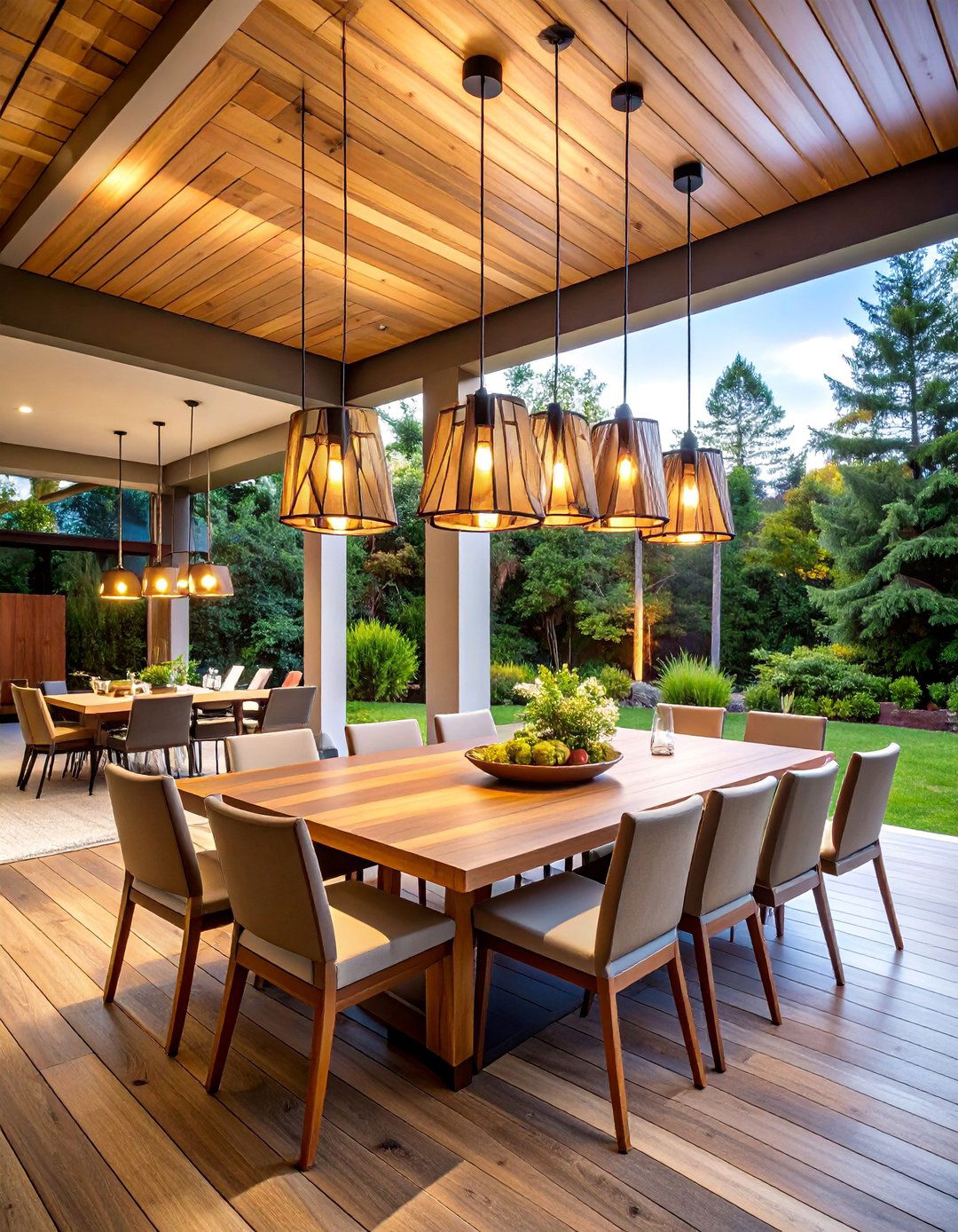 Modern Pendant Light Cluster - 25 Covered Patio Lighting Ideas