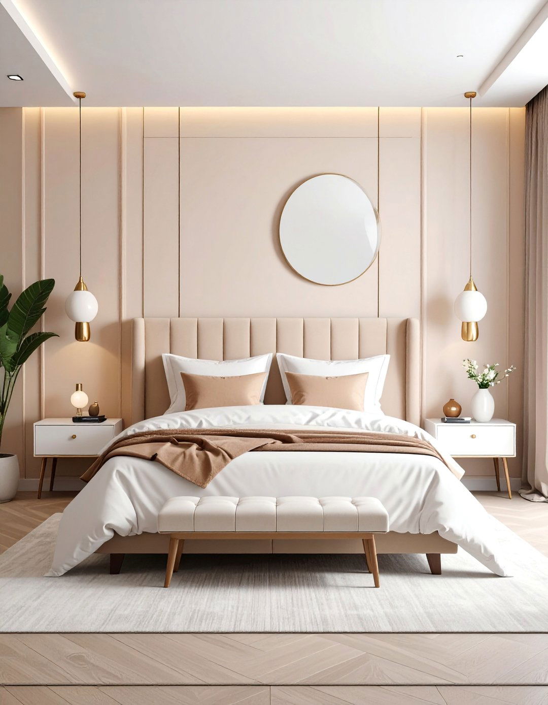 Modern Powder Blue and Beige Bedroom - 25 blue and beige bedroom ideas
