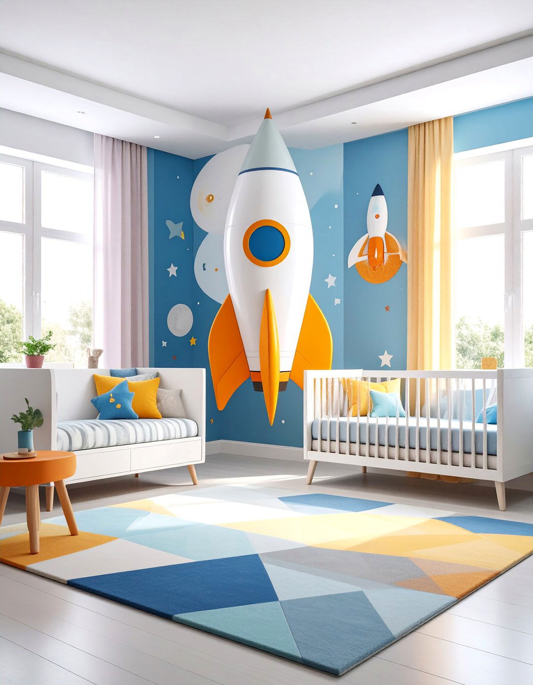 Modern Rocket Ship Launch Pad - 25 Space-themed Nursery Ideas