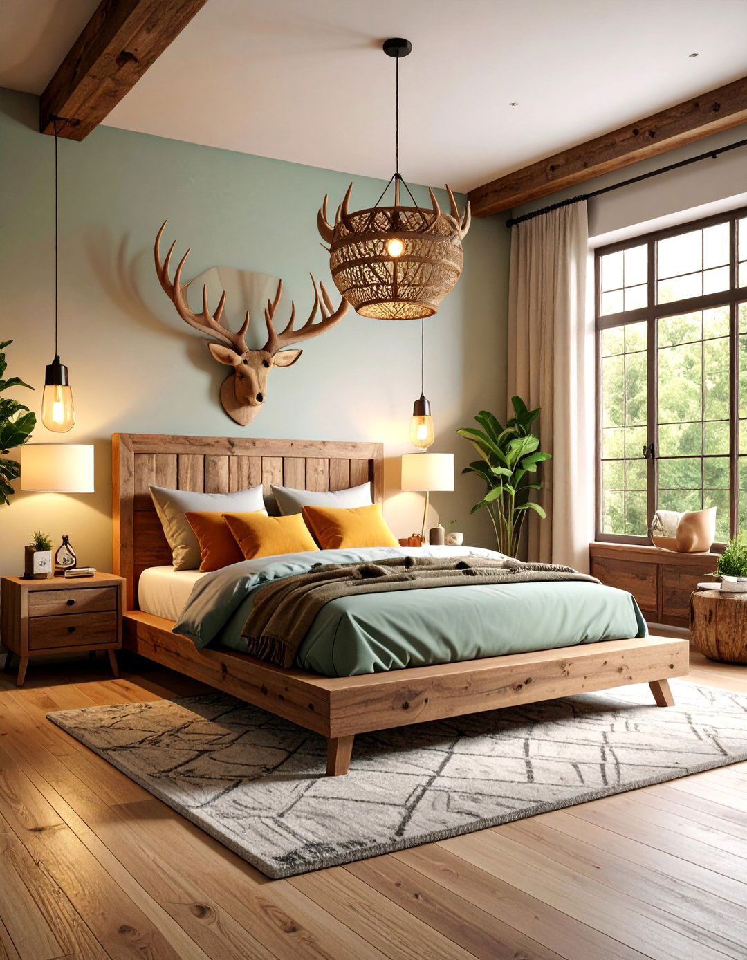 Modern Rustic Hunting Bedroom with Clean Lines - 25 Hunting Bedroom Ideas