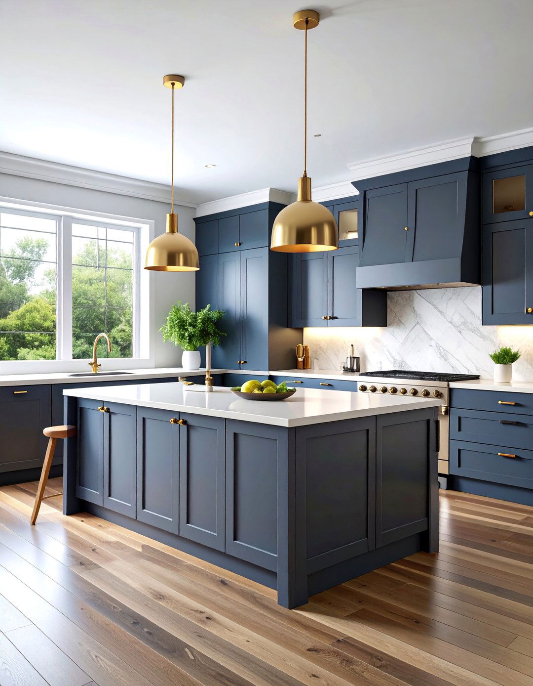 Modern Shaker Kitchen with Charcoal Grey Island and White Perimeter - 25 Grey and White Kitchen Designs